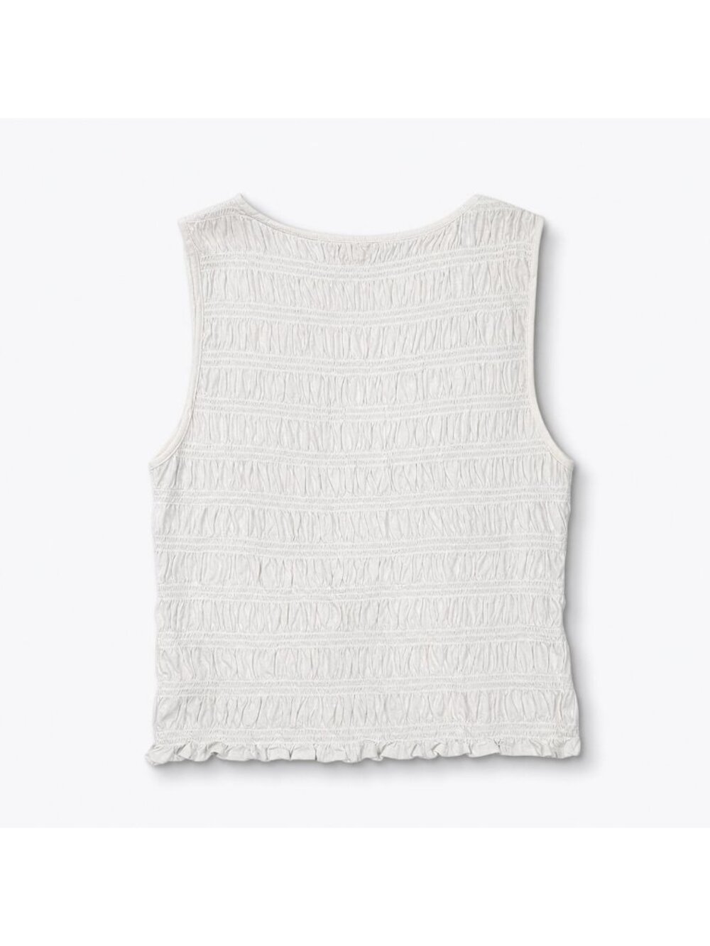Madewell Smocked Boatneck Tank Top White Women’s Medium Sleeveless Blouse - Picture 2 of 16